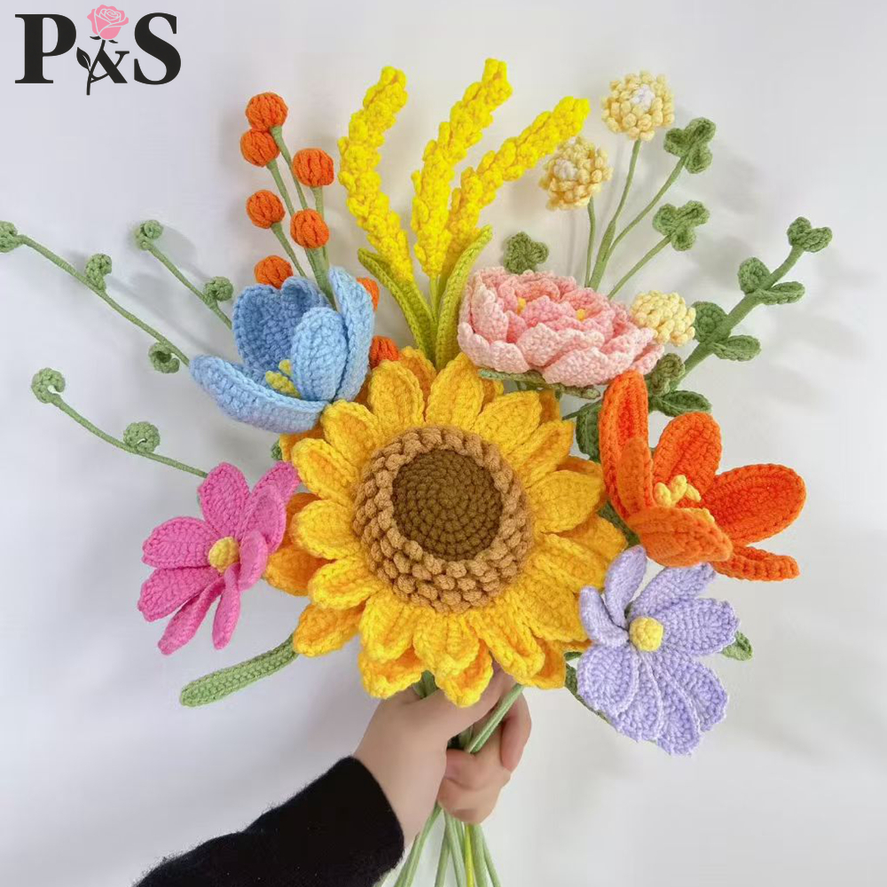 Luxury Lifestyle Items - Handmade Crochet Flower Bouquet Luxury Sunflower