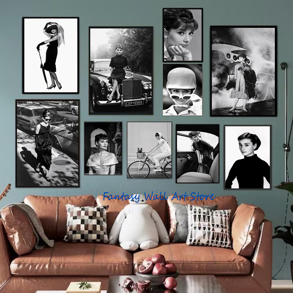 Luxury Lifestyle Japan - Audrey Hepburn Photography Retro Poster Black
