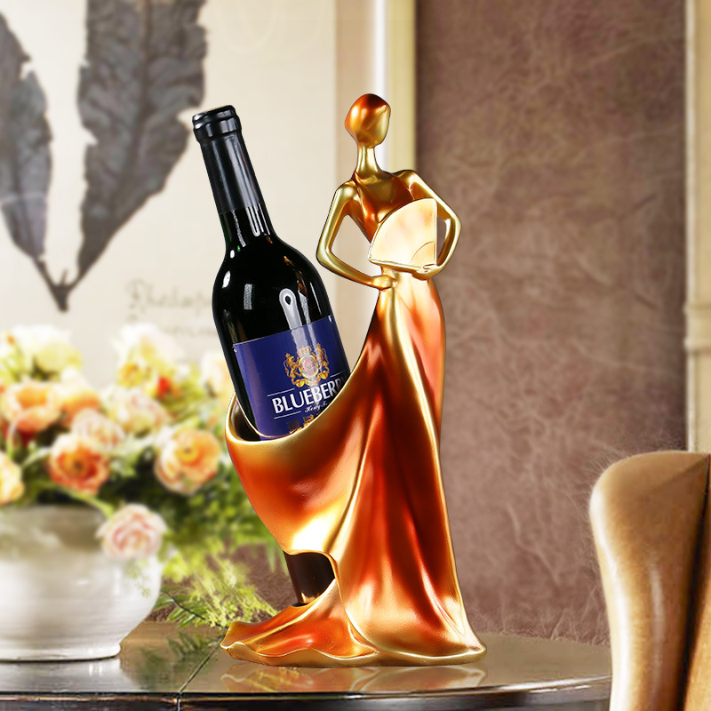 Luxury Lifestyle Items - Women Skirt Wine Rack Crafts Statue,