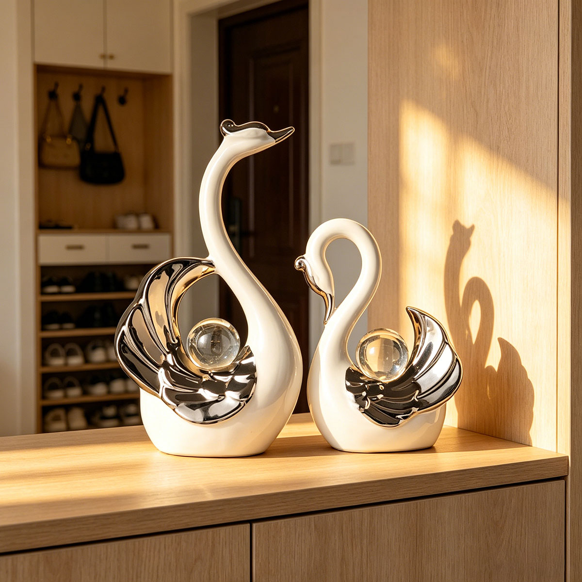 Ceramic Couple Swan Ornament W - Luxury Lifestyle Items incelemesi ve fiyatı