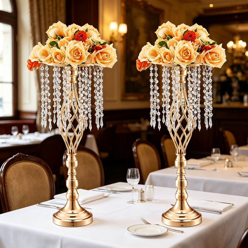 Elegant Tall Gold Crystal Flow - Luxury Lifestyle Items incelemesi ve fiyatı