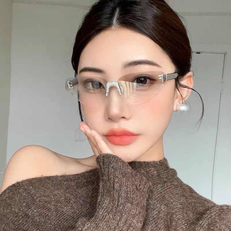 Women's Sexy Cat Eye Rimless R - Luxury Zone incelemesi ve fiyatı